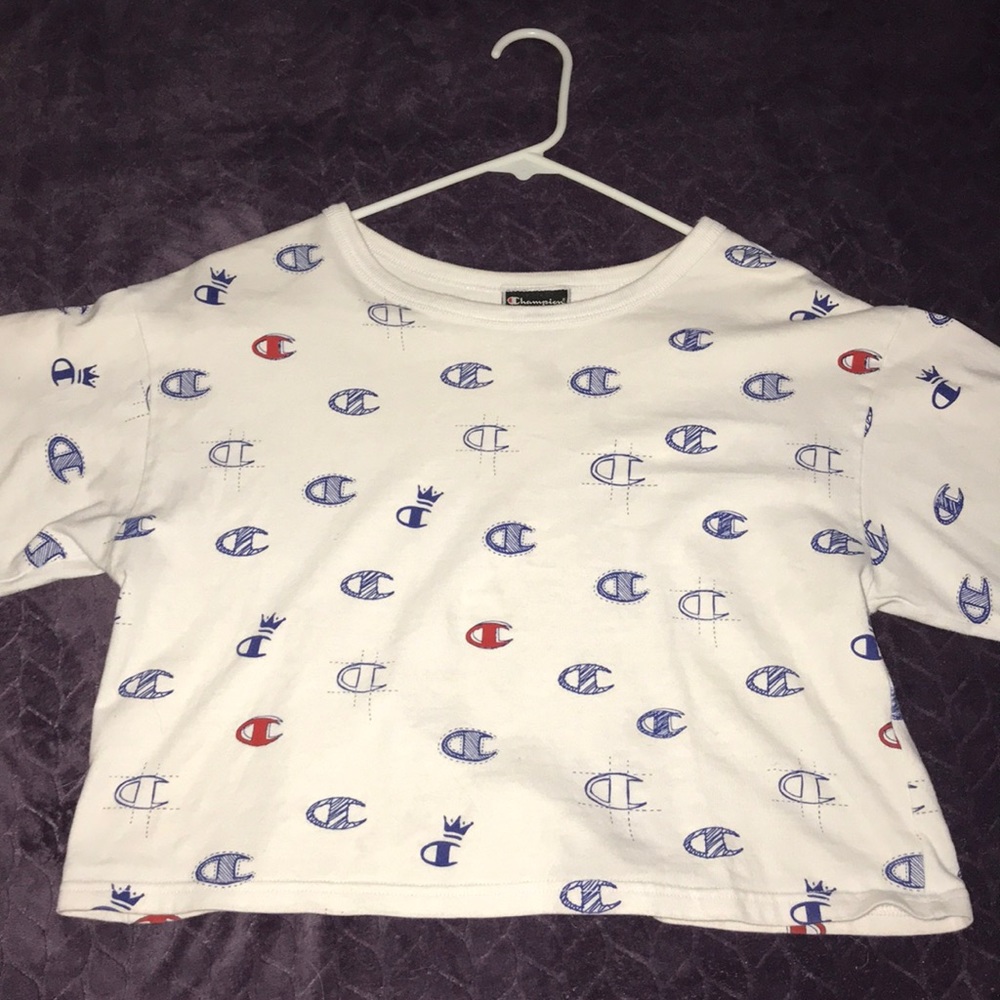 White Champion Crop Top